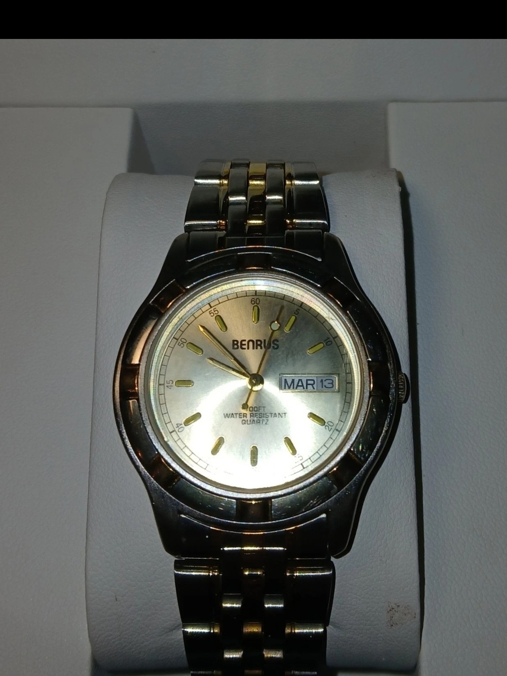 Benrus Men’s Watch Day Date BN6011 138 PC33 Japan Water Resistant New Battery
